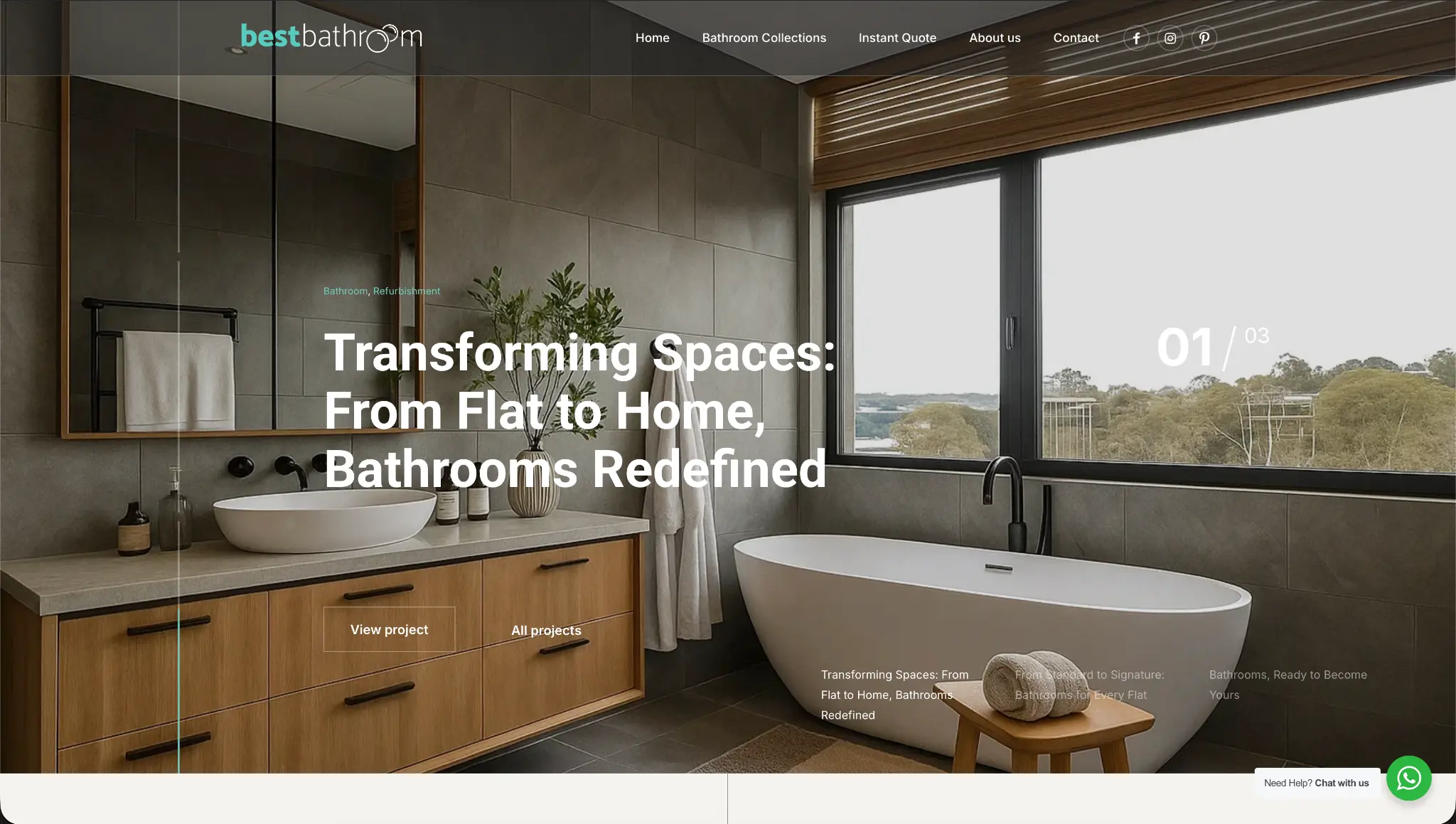 BestBathroom homepage shown in a three-dimensional MacBook mockup