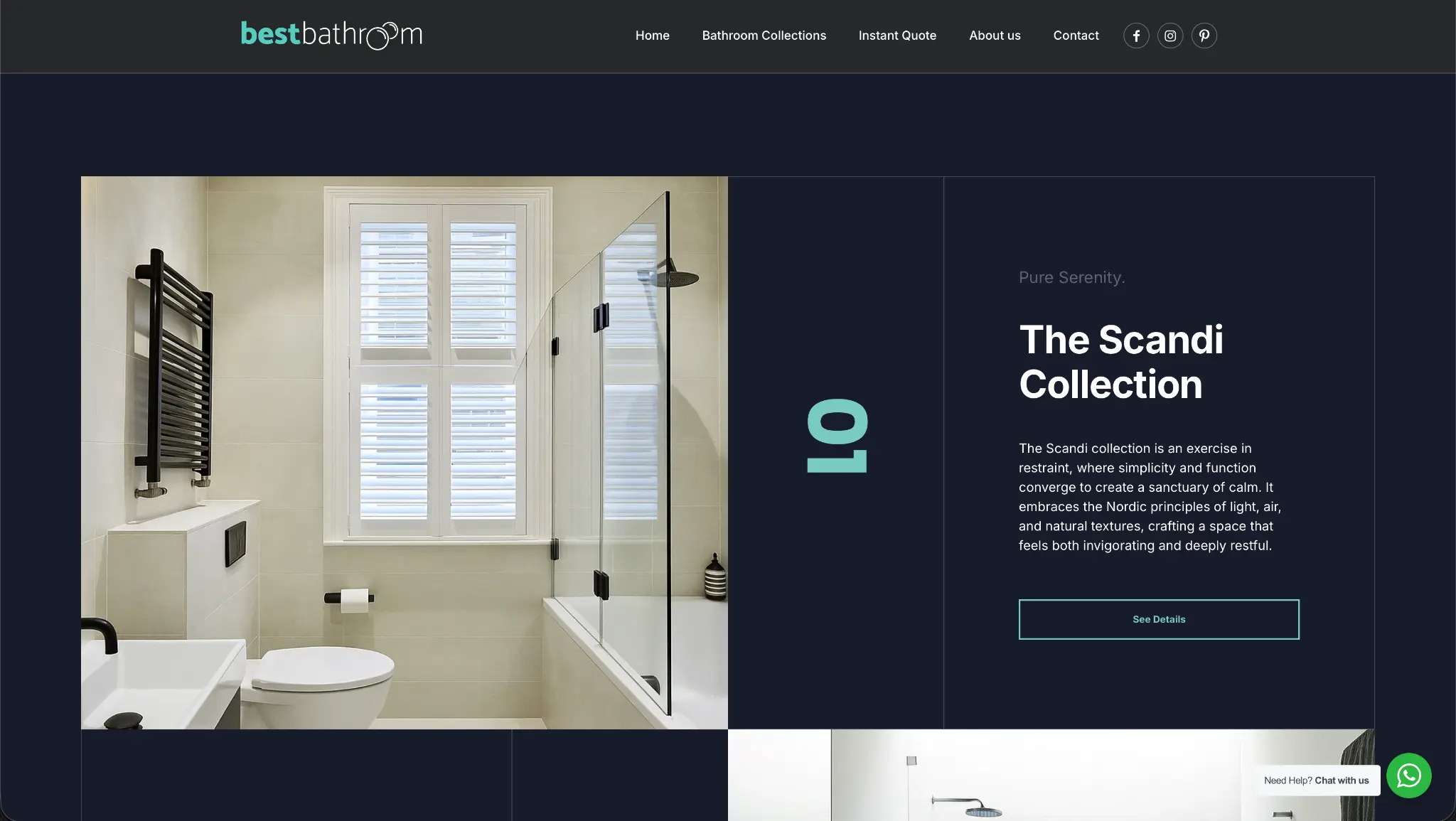 BestBathroom Scandi Collection page shown in a three-dimensional MacBook mockup